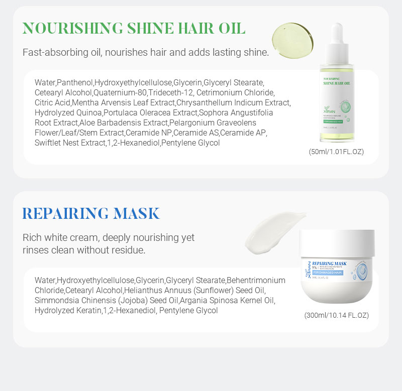 private label repairing hair care set